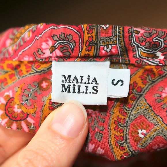 MALIA MILLS - Paisley Design Cotton Drawstring Full Maxi Skirt - Women's Small - Picture 7 of 8